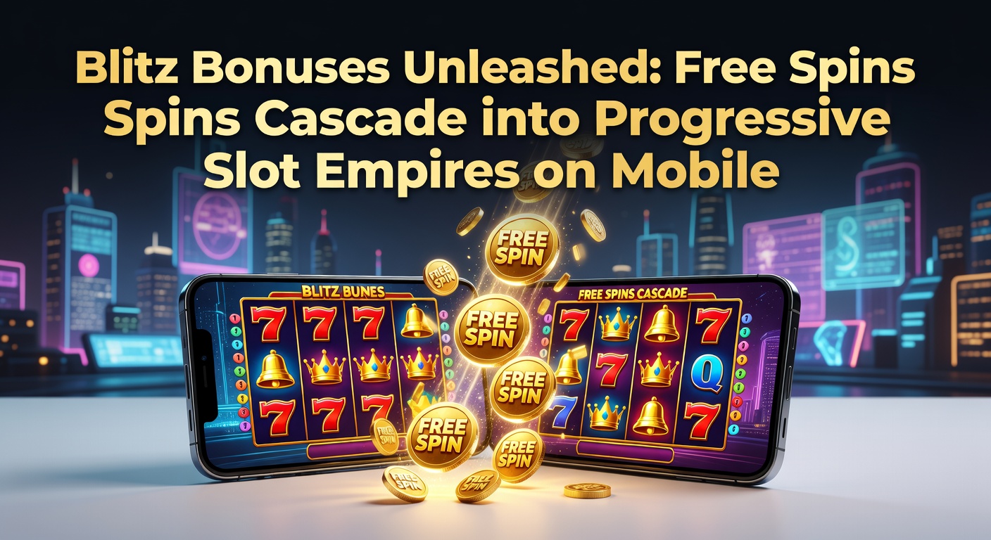 Vibrant mobile slot screen showing cascading reels exploding with symbols during a blitz bonus round, free spins counters ticking up, and progressive jackpot meters climbing rapidly