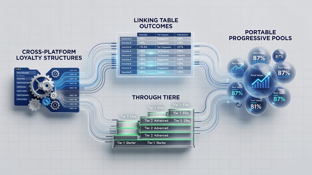 Diagram showing tiered promotion layers and portable progressive connections