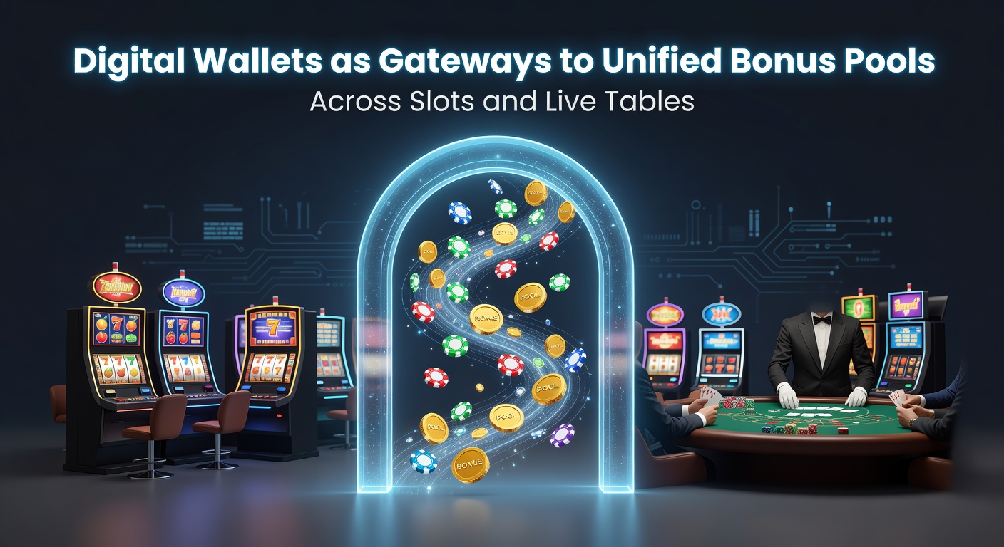 Digital wallet interface displaying unified bonus balances across slot and live table games on a mobile casino platform