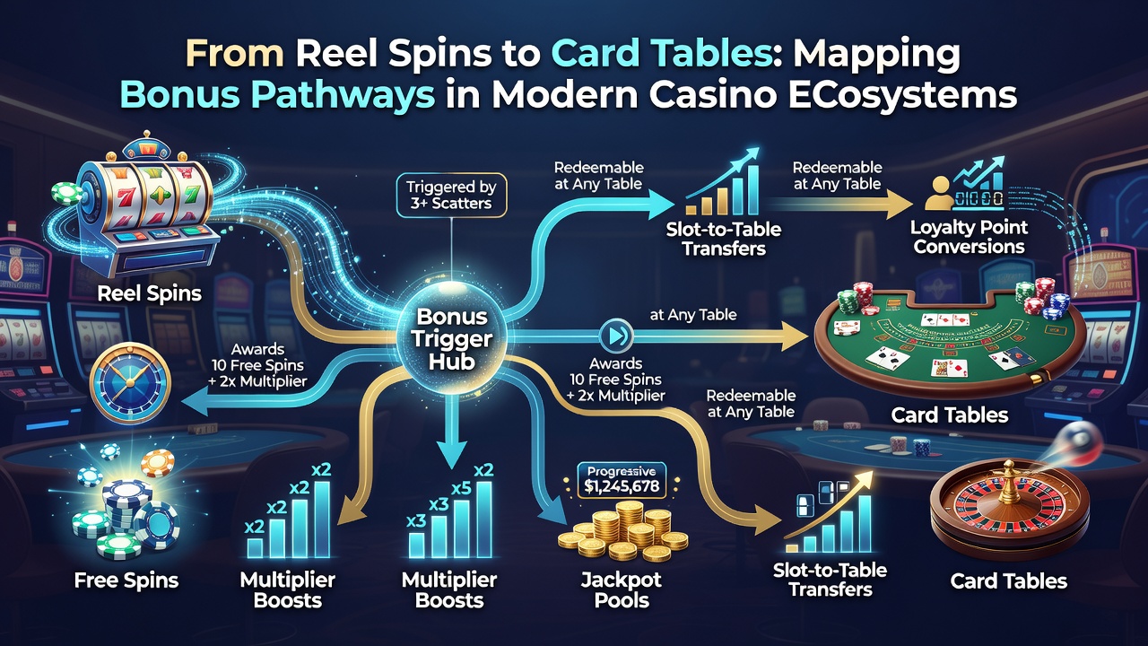 Live dealer table interface displaying transferred bonus credits from slot progressives