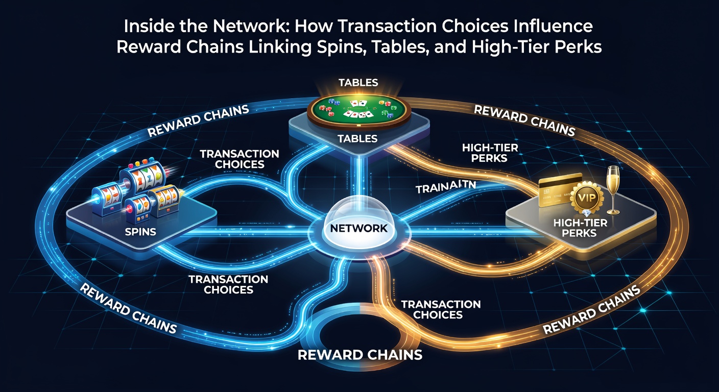 Network diagram showing transaction flows connecting slot spins, table games, and VIP reward structures in online casino systems