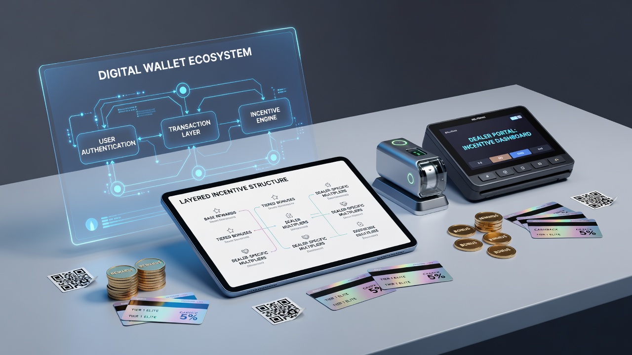 Digital wallet interface displaying layered bonuses on a mobile slot game screen