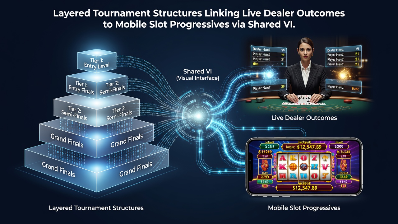 Screenshot of a mobile interface displaying real-time VIP point transfers between live dealer tables and progressive slot meters