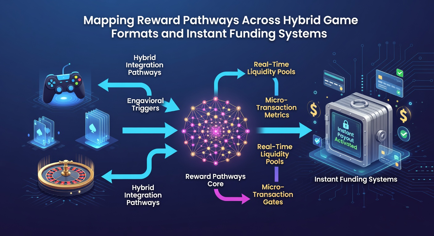 Diagram showing reward flow between mobile slots, live tables, and instant payment triggers in hybrid casino environments