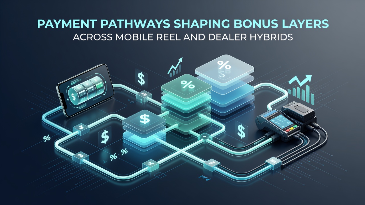 Hybrid casino screen displaying combined reel and live dealer bonus structures powered by payment pathways