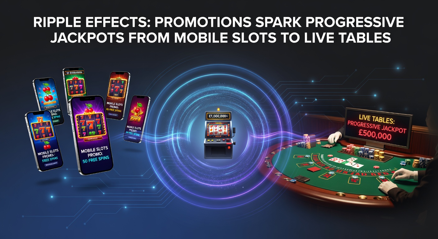 Live dealer blackjack table with progressive side bets glowing, connected visually to mobile slot reels exploding in jackpot wins