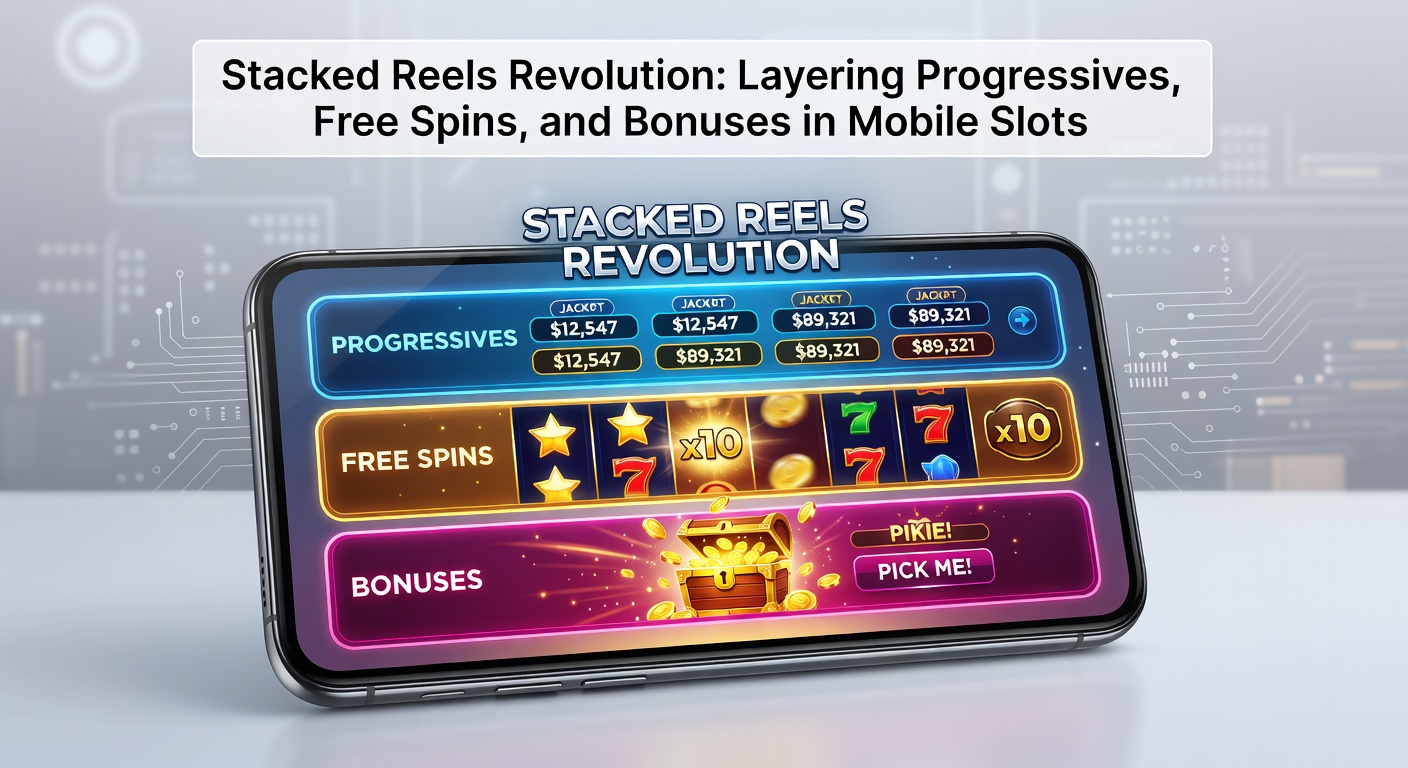 Close-up of a mobile slot bonus wheel with stacked free spin meters, progressive bar filling up, and bonus multipliers exploding across layered reels