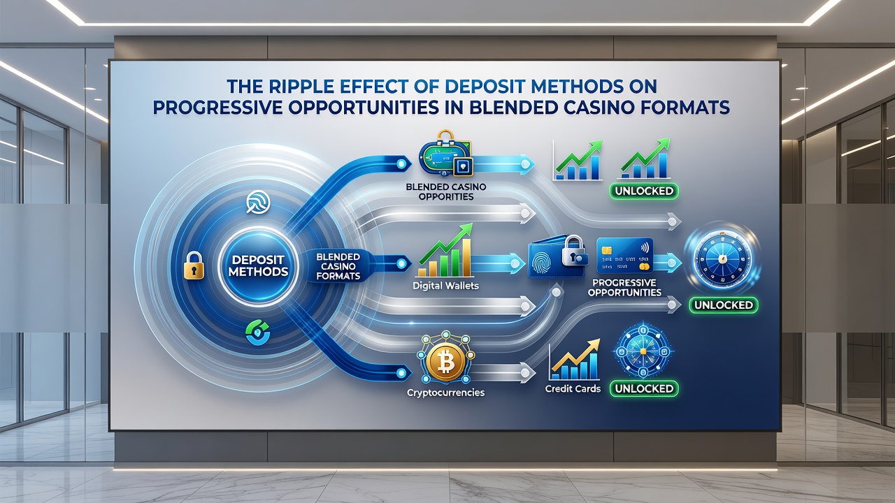 Illustration showing interconnected deposit systems and progressive opportunities within hybrid casino platforms
