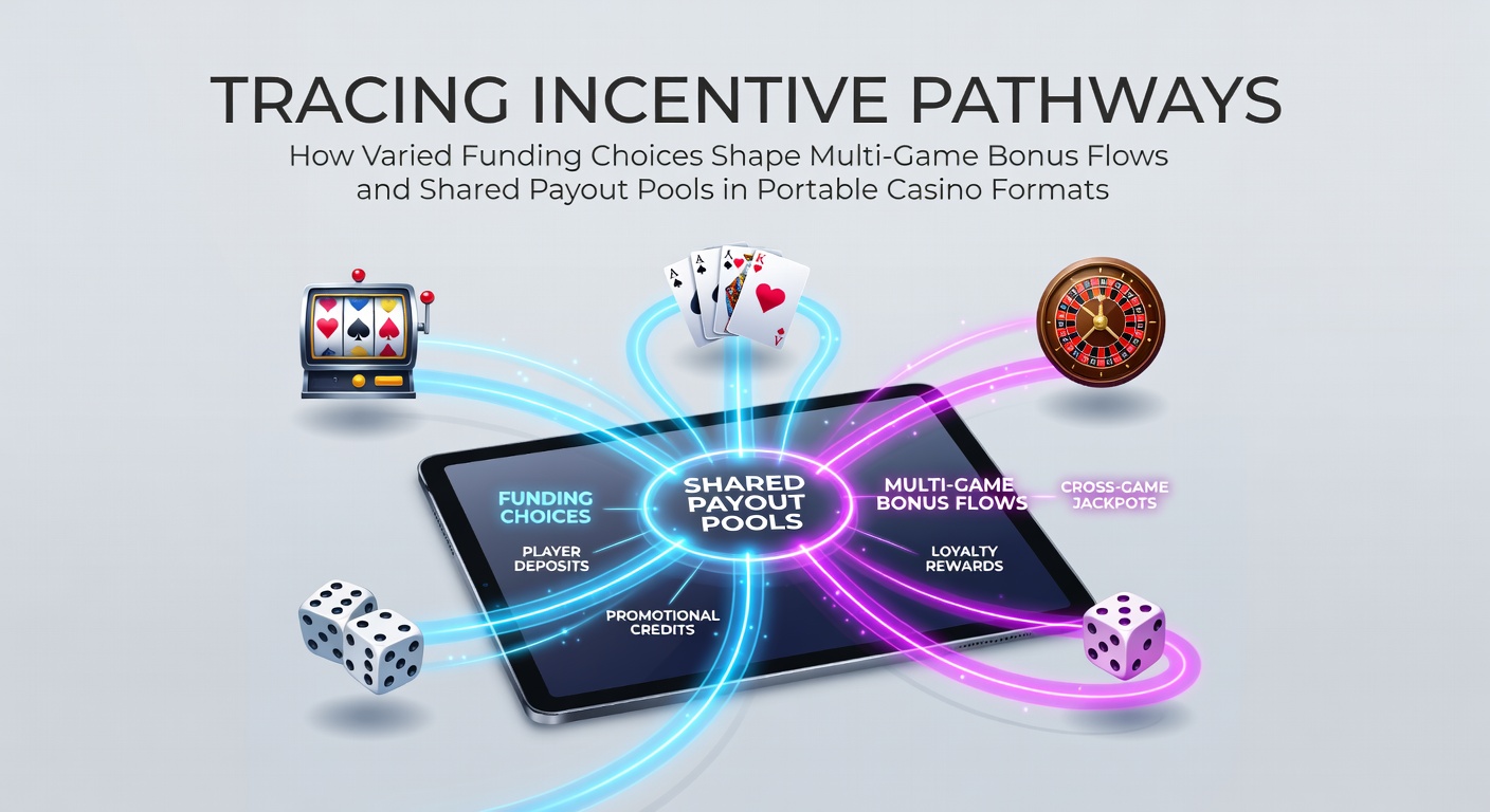 Diagram showing varied funding pathways influencing bonus distribution in portable casino formats
