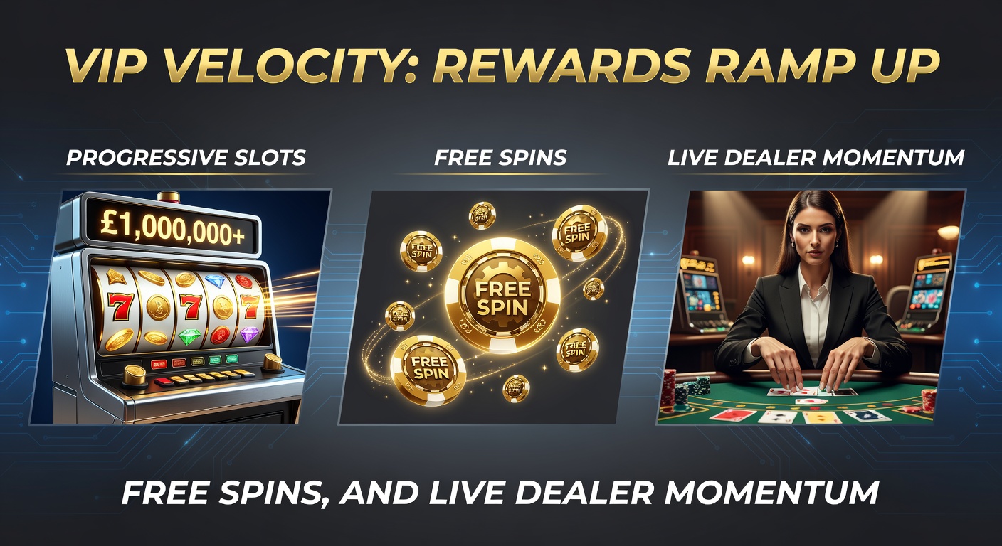 Vibrant casino floor with glowing progressive slot machines and VIP lounge entrance, highlighting rewards momentum