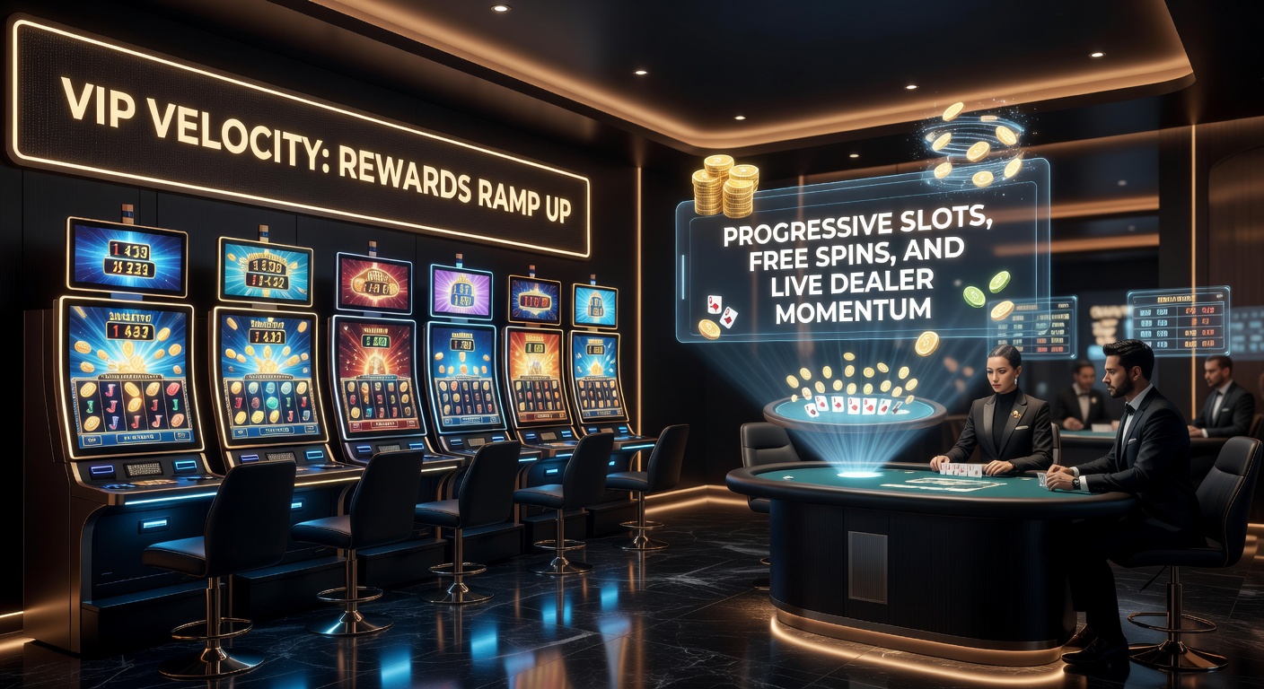 Dynamic screenshot of a VIP rewards dashboard showing progressive jackpot meters, free spins counters, and live dealer invite pop-up